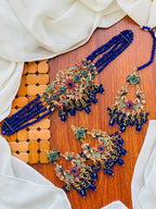Casual Wear-Royal Meenakari & Crystal Beaded Choker Set