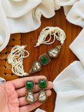 Casual Wear-Green Emerald and Baroque Pearl Set