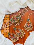 Casual Wear-Royal Meenakari & Crystal Beaded Choker Set