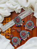 Casual Wear - Circular Swirl Choker, Earrings & Maang Tikka Set