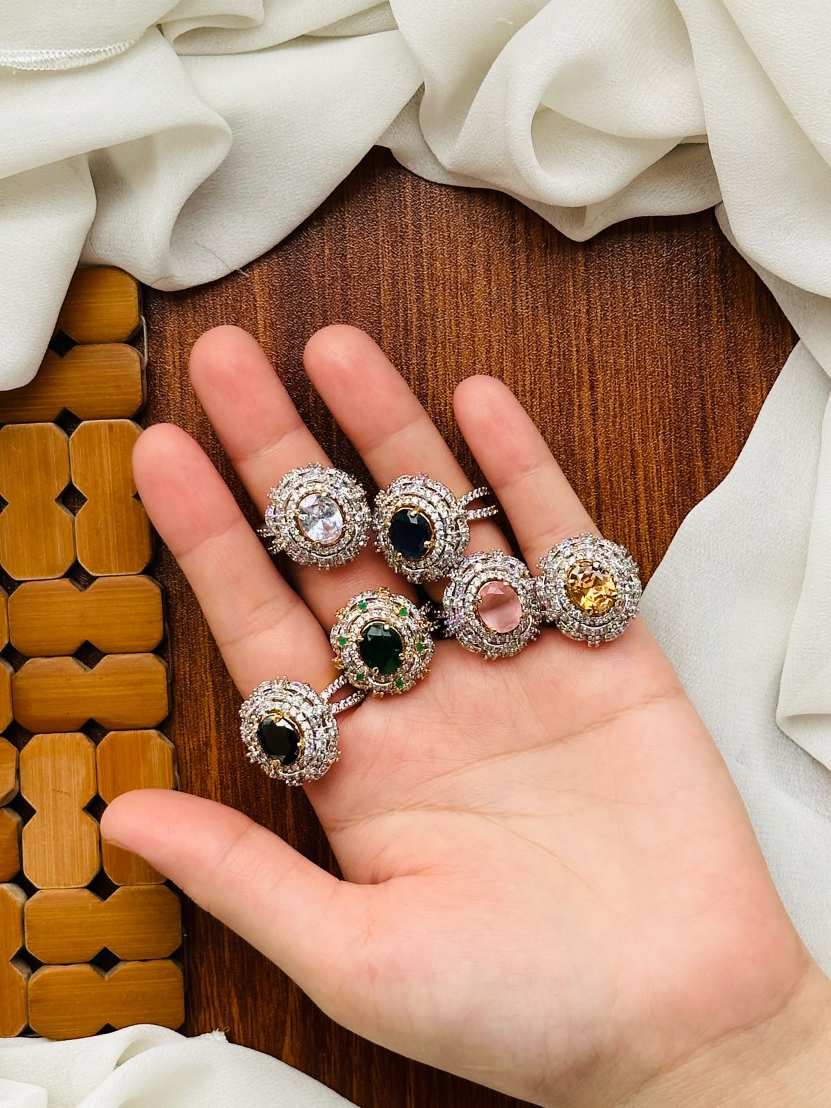 Casual Wear-Royale Gemstone Halo Ring