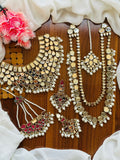Bridal Wear - Sheesh Mahal Mirror Kundan Bridal Set in Pearl & Gold