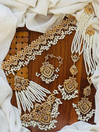 Bridal Wear - Royal Kundan & Multi-Strand Pearl Bridal Jewellery Set