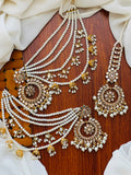 Party Wear -Kundan Chandbali & Maang Tikka Set