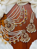 Party Wear -Kundan Chandbali & Maang Tikka Set