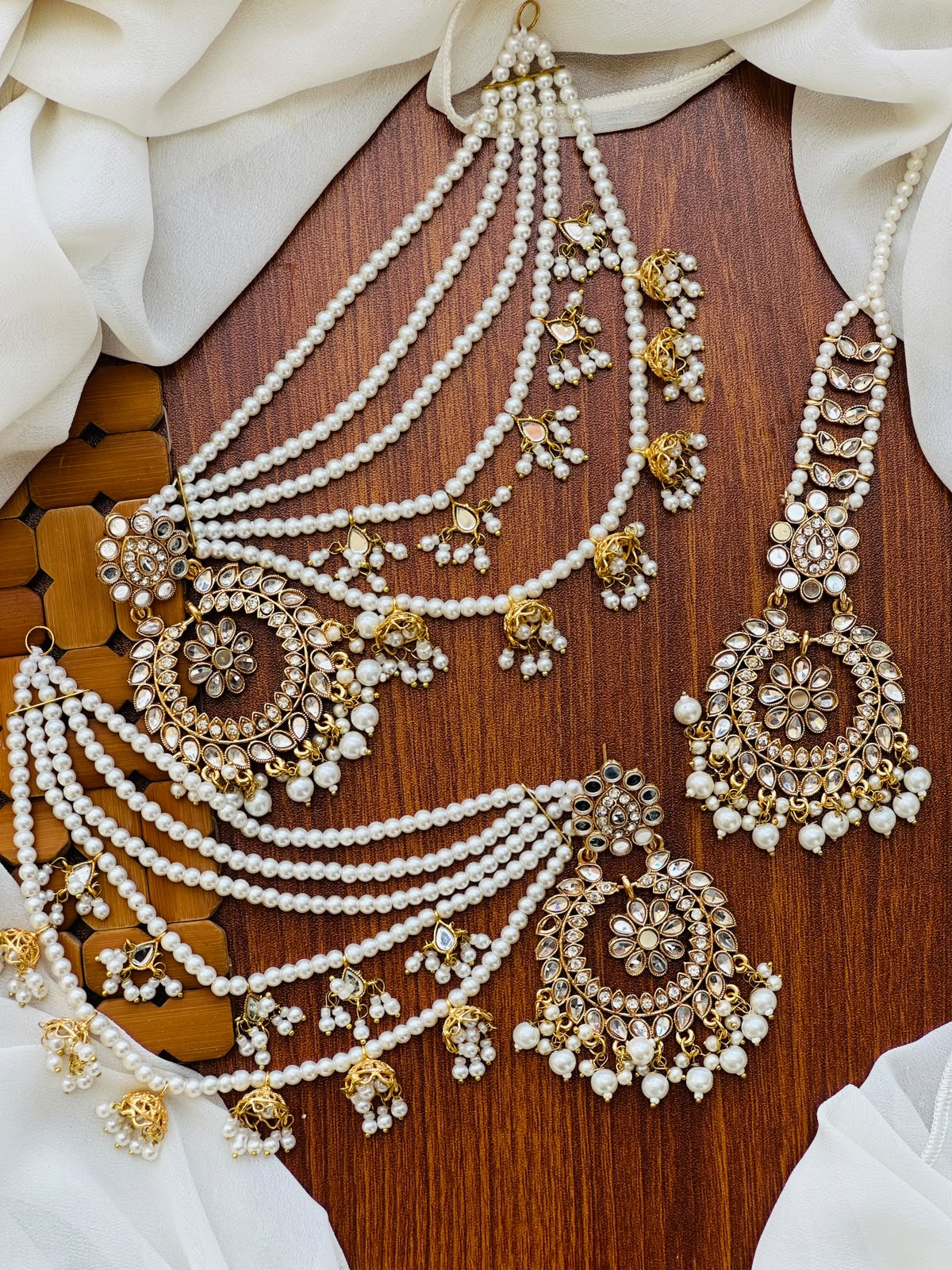 Party Wear -Kundan Chandbali & Maang Tikka Set