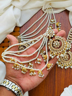 Party Wear -Kundan Chandbali & Maang Tikka Set