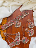 Bridal Wear - White Pearl & Multicolor Bridal Jewelry Set