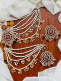Party Wear - Maroon Earrings & Tikka Set with Sahara