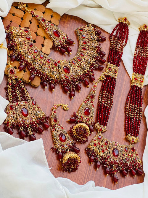Bridal Wear - Royal Maroon Bridal Set