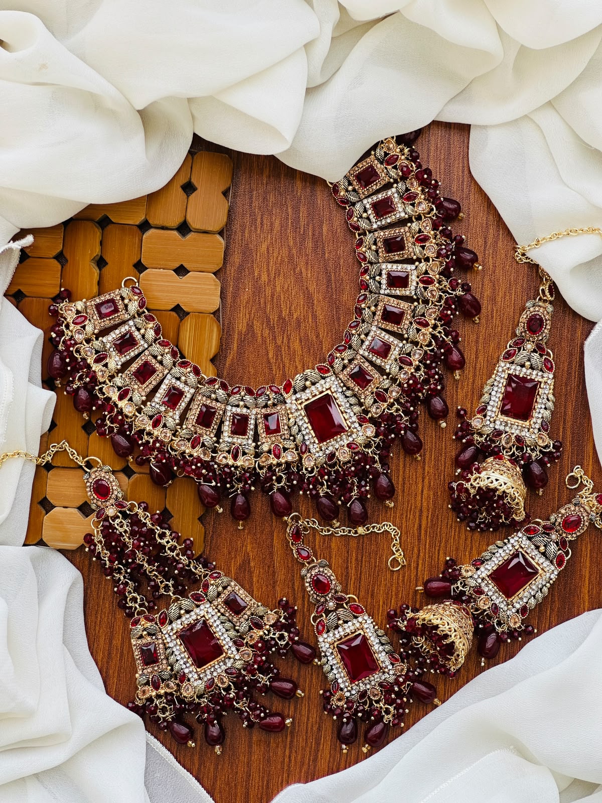 Bridal Wear - Royal Rectangular Crystal Bridal Jewelery Set