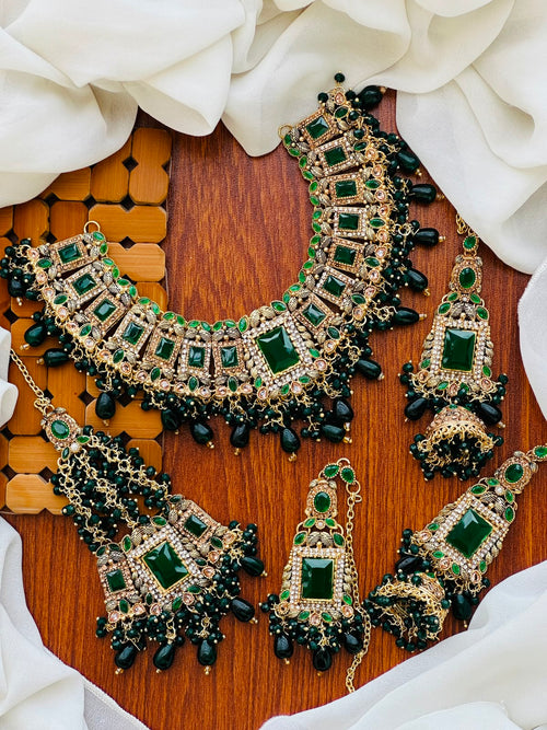 Bridal Wear - Royal Rectangular Crystal Bridal Jewelery Set