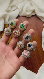 Casual Wear-Royale Gemstone Halo Ring